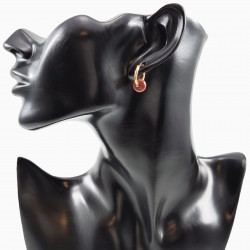 ∅18mm Oorringen met Donut en Buis Gouden Zandsteen Hangers Verguld RVS