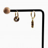∅16mm Oorringen met Jaspis Beeldsteen - Verguld Stalen - Dames Oorbellen met Donut en Buis Hangers