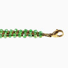 Dubbele Armband Dames RVS Gefacetteerde Kristallen Groene Verstelbaar
