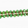 Dubbele Armband Dames RVS Gefacetteerde Kristallen Groene Verstelbaar