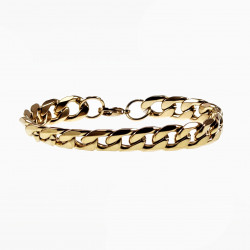 20cm x11mm Cubaanse Armband Heren - Roestvrij Stalen Goud Kleur