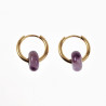 ∅18mm Oorringen met Donut Amethist stenen Hangers Verguld RVS