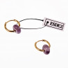 ∅18mm Oorringen met Donut Amethist stenen Hangers Verguld RVS