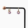 ∅18mm Oorringen met Donut Amethist stenen Hangers Verguld RVS