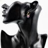 ∅18mm Oorringen met Donut Amethist stenen Hangers Verguld RVS
