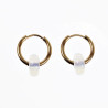∅18mm Oorringen met Donut Opaal stenen Hangers Verguld RVS