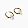 ∅18mm Oorringen met Donut Opaal stenen Hangers Verguld RVS