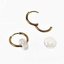 ∅18mm Oorringen met Donut Opaal stenen Hangers Verguld RVS