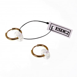 ∅18mm Oorringen met Donut Opaal stenen Hangers Verguld RVS