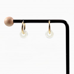∅18mm Oorringen met Donut Opaal stenen Hangers Verguld RVS