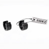 ∅13mm x 7mm - Brede Oorringen Unisex - Zwarte PVD-Coating RVS - Oorbellen met Geborsteld Design