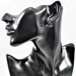∅13mm x 7mm - Brede Oorringen Unisex - Zwarte PVD-Coating RVS - Oorbellen met Geborsteld Design