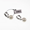 Oorbellen Dames - Hangend RVS - Oorringen met Parel - Wit