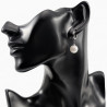 Oorbellen Dames - Hangend RVS - Oorringen met Parel - Wit