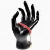 Dubbele Armband Dames RVS Gefacetteerde Kristallen Rood Verstelbaar