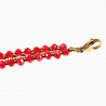 Dubbele Armband Dames RVS Gefacetteerde Kristallen Rood Verstelbaar