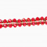 Dubbele Armband Dames RVS Gefacetteerde Kristallen Rood Verstelbaar