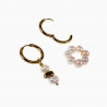 Oorringen met Zoetwaterparels Hanger - Wit - Creme - Verguld RVS Dames