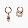 Oorringen met Zoetwaterparels Hanger - Wit - Creme - Verguld RVS Dames
