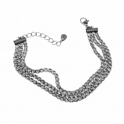 Driedubbele Armband met Zirkonia Dames - Roestvrij Staal - Verstelbaar