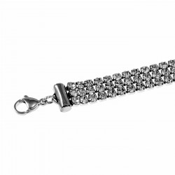 Driedubbele Armband met Zirkonia Dames - Roestvrij Staal - Verstelbaar