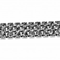 Driedubbele Armband met Zirkonia Dames - Roestvrij Staal - Verstelbaar