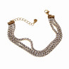 Driedubbele Armband met Zirkonia Dames Verguld RVS Verstelbaar