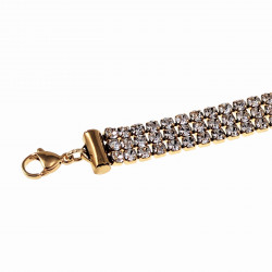 Driedubbele Armband met Zirkonia Dames Verguld RVS Verstelbaar