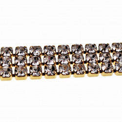 Driedubbele Armband met Zirkonia Dames Verguld RVS Verstelbaar