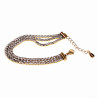 Driedubbele Armband met Zirkonia Dames Verguld RVS Verstelbaar