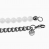 Witte Agaat Kralen Armband Heren RVS Cubaanse Schakelarmband