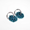 ∅20mm Oorringen Dames Kristallen  Blauw RVS Oorbellen met Ronde Hanger