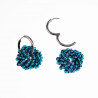 ∅20mm Oorringen Dames Kristallen  Blauw RVS Oorbellen met Ronde Hanger
