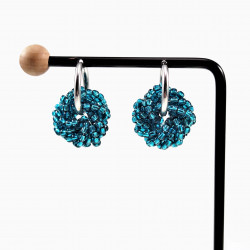 ∅20mm Oorringen Dames Kristallen  Blauw RVS Oorbellen met Ronde Hanger