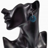 ∅20mm Oorringen Dames Kristallen  Blauw RVS Oorbellen met Ronde Hanger