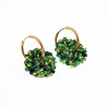 ∅20mm Oorringen met Ronde Hanger Dames Groene Kristallen Verguld RVS