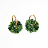∅20mm Oorringen met Ronde Hanger Dames Groene Kristallen Verguld RVS