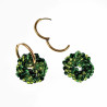 ∅20mm Oorringen met Ronde Hanger Dames Groene Kristallen Verguld RVS
