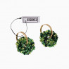 ∅20mm Oorringen met Ronde Hanger Dames Groene Kristallen Verguld RVS
