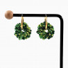 ∅20mm Oorringen met Ronde Hanger Dames Groene Kristallen Verguld RVS