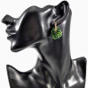∅20mm Oorringen met Ronde Hanger Dames Groene Kristallen Verguld RVS