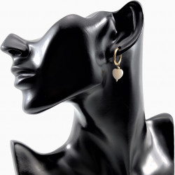 ∅16mm Oorringen met Hart Hanger Dames Verguld RVS Witte Parelmoer