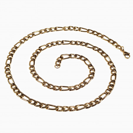 60cm 6mm Figaro Ketting Unisex Verguld Roestvrij Staal Schakelketting