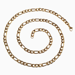 60cm 6mm Figaro Ketting Unisex Verguld Roestvrij Staal Schakelketting