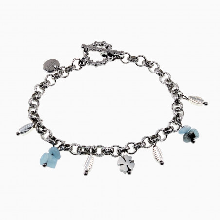 Armband Dames - T-Sluiting - RVS - Ronde Schakelarmband met Hangers