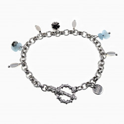Armband Dames - T-Sluiting - RVS - Ronde Schakelarmband met Hangers