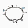Armband Dames - T-Sluiting - RVS - Ronde Schakelarmband met Hangers