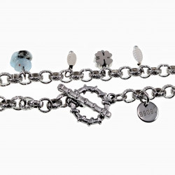 Armband Dames - T-Sluiting - RVS - Ronde Schakelarmband met Hangers