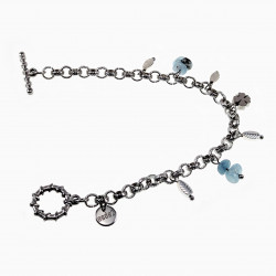 Armband Dames - T-Sluiting - RVS - Ronde Schakelarmband met Hangers