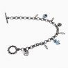 Armband Dames - T-Sluiting - RVS - Ronde Schakelarmband met Hangers